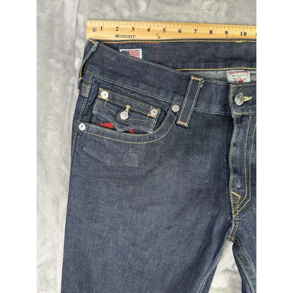 Vintage True Religion Section Ricky Red Horseshoe Stitching Jeans Sz 36 38x34